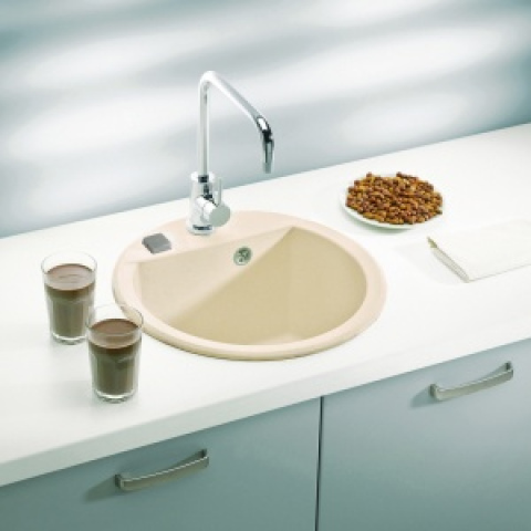 Белая накладная мойка Caesarstone 2005